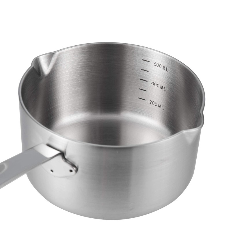 IMEEA Milk Pan, Single Handle, 18-10 Stainless Steel, Induction Compatible,