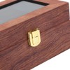 Wooden 3 Grid Watch Display Box Transparent Window Anti‑Slip Watch
