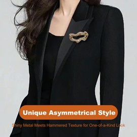 YKEBVPW Gold Brooch Large Statement Pin for Women Modern Oversized Broches and Brooches Extra Big Vintage Geometric Broach Fashion Dress Pins Unique Chest Accessories Jewelry