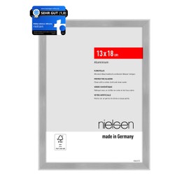 nielsen Atlanta Photo Frame 13 x 18 cm Aluminium Matt Silver Photo Frame for Portrait & Landscape Format Shatterproof Artificial Glass