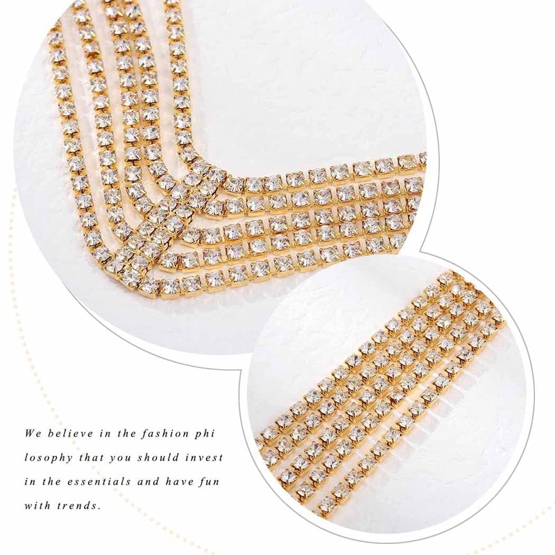 Aularso Cadena para el pelo con diamantes de imitación en