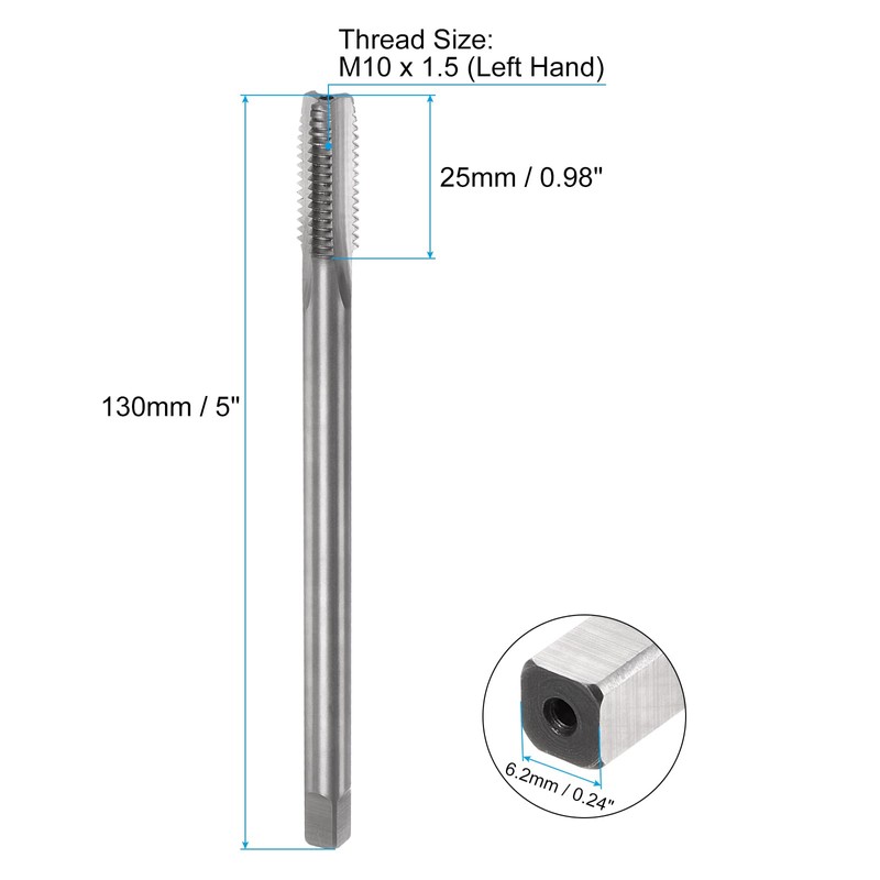 sourcing map Metric Thread Tap M10 x 1.5 H2 Left