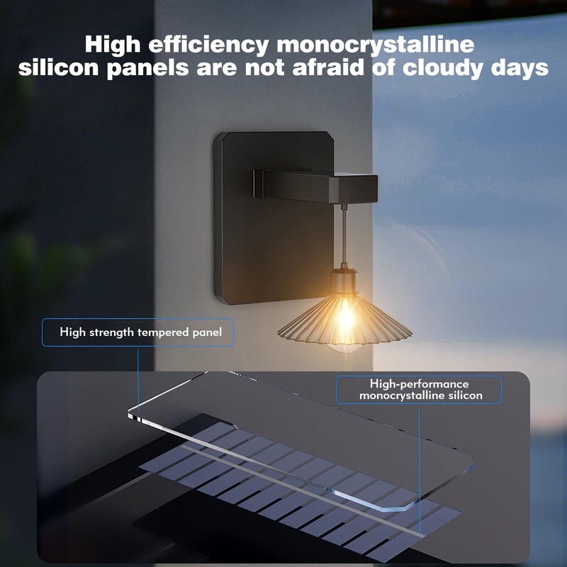 Ofenrd Outdoor Solar Powered Wall Light with Bulb Dusk to
