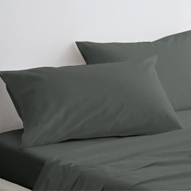 Pizuna Luxury Soft Satin Pack of 2 Pillowcases 40 x 80 cm Dark Grey 800 Thread Count Cotton Square Pillowcases 100% Long Stack Cotton Pillowcase Dark Grey 40 x 80 cm