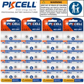 PKCELL LR44 LR41 Battery 1.5V AG13 357 L1154 AG3 392 192 Button Cell Watch Calculator - 40PCS LR41/AG3