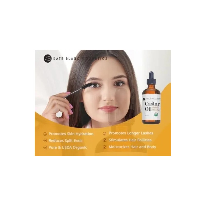 Aceite Ricino Crecimiento Pestaña Castor Oil Kate Blanc 60ml