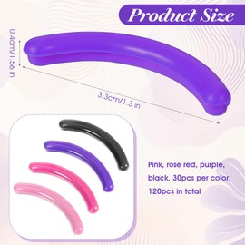 Oruola 120pcs Eyelash Curlers Refills,4 Colors Eye Lash Curler Refills,Care Makeup Tools Rubber Lash Curler Refill Pads for Universal Eyelash Curlers,Rich Colors (Pink, Rose Red, Purple, Black)