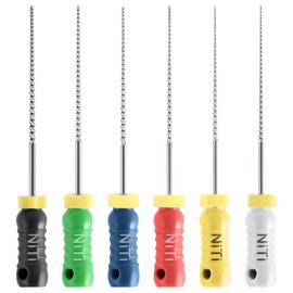 JMU Endodontic Root Canal K Files, NITI Hand Use K-Files 31mm, 6pcs/Box (1, #15-40 (31mm))