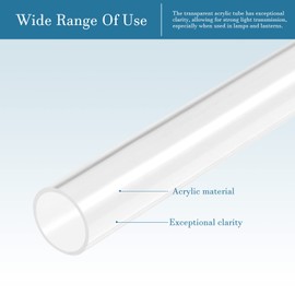 QUARKZMAN Acrylic Tube Rigid Round Tube 36 mm Inner Diameter 40 mm Outer Diameter 200 mm Length for Lighting Models Plumbing Crafts [Clear]