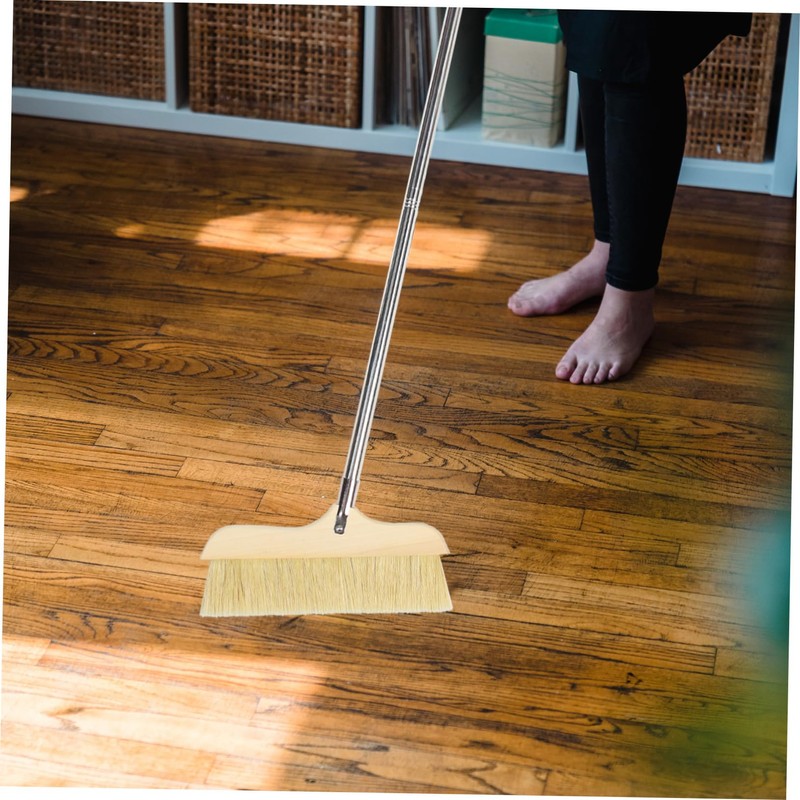 NOLITOY Bristle Broom with Long Handle Bristles for Indoor and