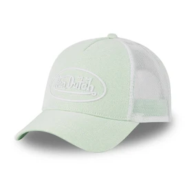 Von Dutch Men's & Women's Adjustable Cap, Shiny Trucker Cap (Shiny Effect), Pale Green/White, One Size