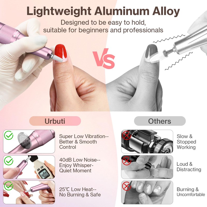 Professional Nail Drill 40000RPM,Electric Nail File for Acrylic and Gel
