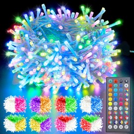 LitHome 34 Colors 66Ft Waterproof Christmas Lights, Color Changing 200 LED String Lights with Remote, Plug in Holiday Fairy Lights Connectable for Home Yard Patio Wedding Party Christmas Decor