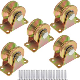 Sopepoyie V-Groove Wheel 2" Sliding Gate Casters Heavy Duty Rigid Roller for Inverted V-Track Industrial Machines Rail Inverted Track Rolling Gate Casters Pack of 5