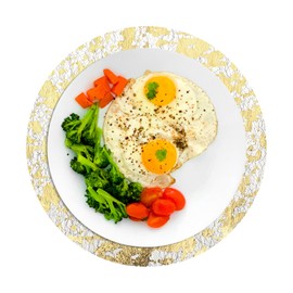 sourcing map 24pcs Disposable Placemats, 13 Inch Foil Metallic Place Mats Mesh Pressed Table Doilies, Table Centerpiece Decor for Wedding Party, Black Gold