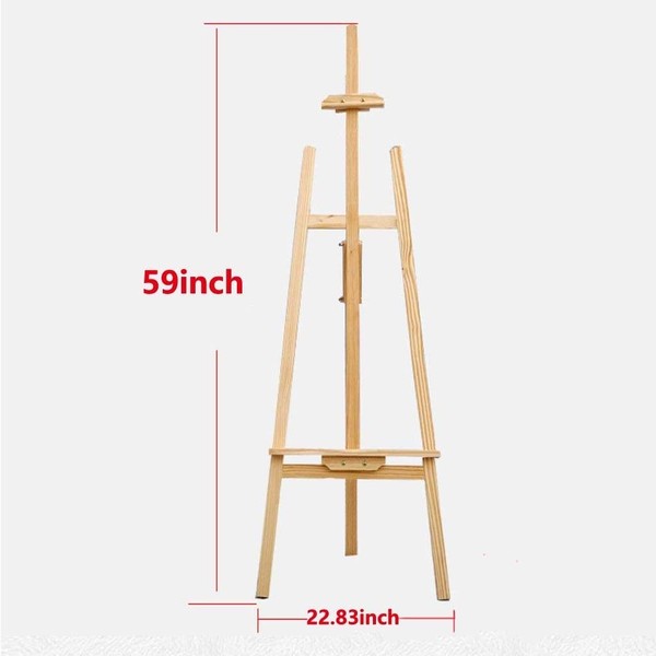 Artist Wooden Easel - Professional Studio A-Frame Easel Stand - Adjustable Height Foldable Floor Standing Tripod Easel for Painting, Sketching, Art & Craft Display Holder - Easy to Assemble (1500mm)