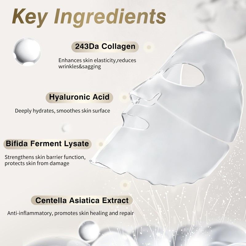 ISTON 6 Pack Bio-Collagen Real Deep Anti Wrinkle Lifting Mask,Overnight