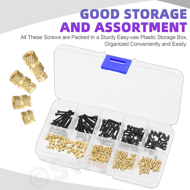 Swpeet 230Pcs Assorted M2 12.9 Alloy Steel Hex Socket Screws