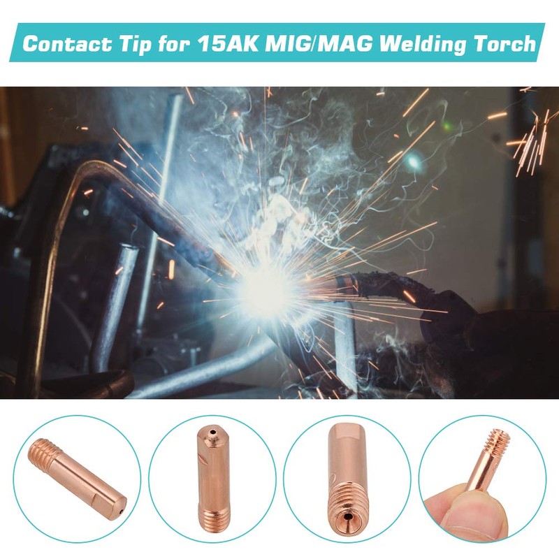 Welding Contact Tips, 20Pcs Copper Contact Tip for 15AK MIG/MAG