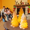 Yongmao Glittering White Christmas Tree Shaped Flickering Flameless Candles with