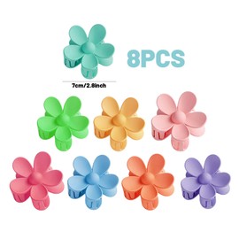Hair Clips, Flowers, Large Hair Claws, Set of 8, Stylish, Hair Clips, Firm, Flower, Hair Accessories, Hair Ornament, Women's, Commuting, Bath, Random Color