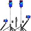 Somikon Smartphone-Selfiestick: 2er-Set Smartphone-Selfie-Stativ, 2 LED-Lichter, mit BT-Fernauslöser (Selfie Stick