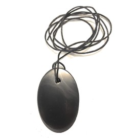 Shungite Pendant Oval 11 g with Carrying Cord Personal Protection Talisman Jewellery Stone Energy Stone, Stone