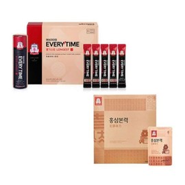 Barley Barley/CheongKwanJang Red Ginseng Extract Everytime Longest 10ml x 20 packets + Red Ginseng Bone / 보리보리/정관장 홍삼정 에브리타임 롱기스트 10ml x 20포 + 홍삼본