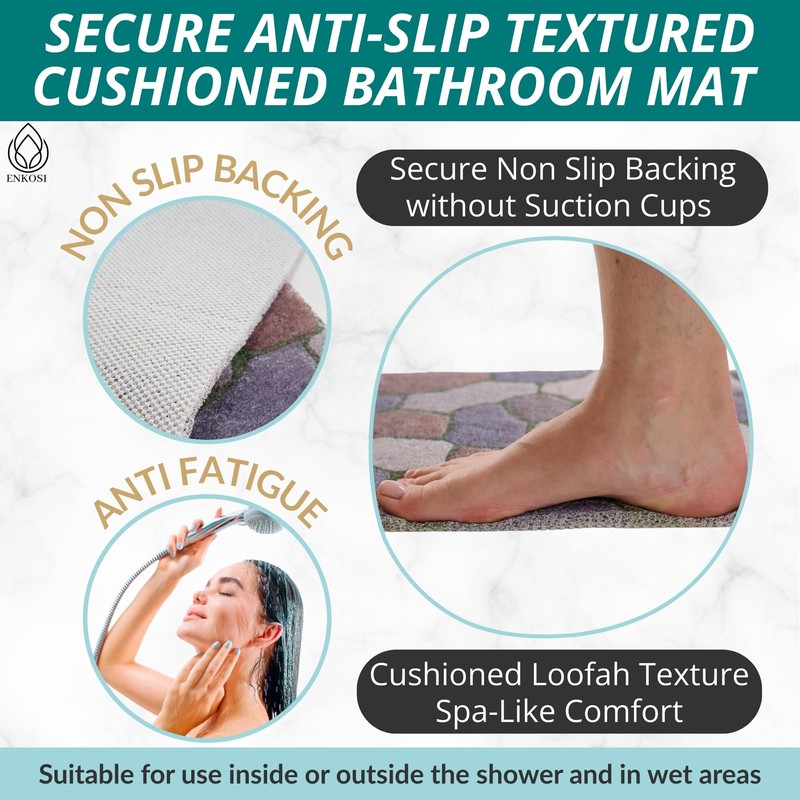 Anti Slip Shower Mat Square - Non Slip Shower Mats