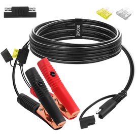 SCCKE 6.5FT 14AWG Battery Alligator Crocodile Clip to SAE Connector Extension Cable,12V SAE Quick Release Adapter to Alligator Clips Quick Disconnect Cable
