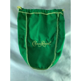 Crown Royal 'Apple' Green Felt Bags from 750ml bottles, 9 inches length