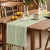 OTOSTAR Table Runner with Tassels 13x108 Inch Rustic Farmhouse Table