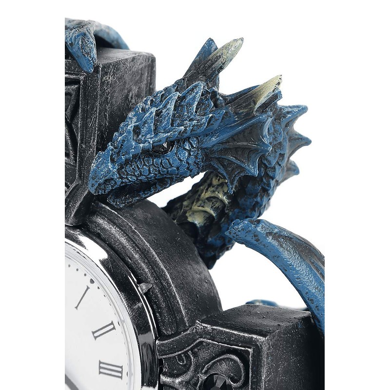 Nemesis Now B3602J7 Draco Clock Anne Stokes 17.8cm, Resin, Blue,