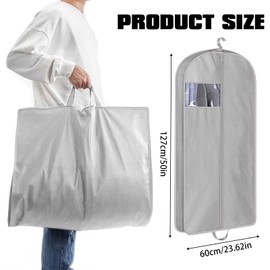 VIDSTW 60 x 127 cm Garment Bag, Suit Bag, Clothes Cover, Foldable Garment Bags with Zip, Garment Bag, Travel Bag, Mothproof for Suits, Shirts, Jackets (Grey)