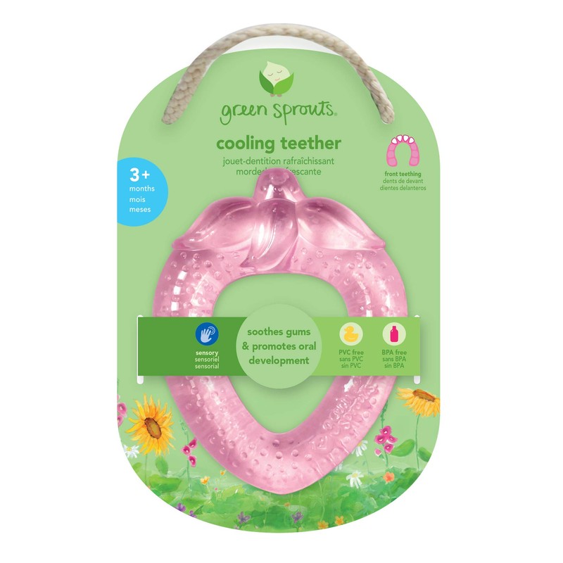 green sprouts Fruit Cooling Teether-Pink Strawberry