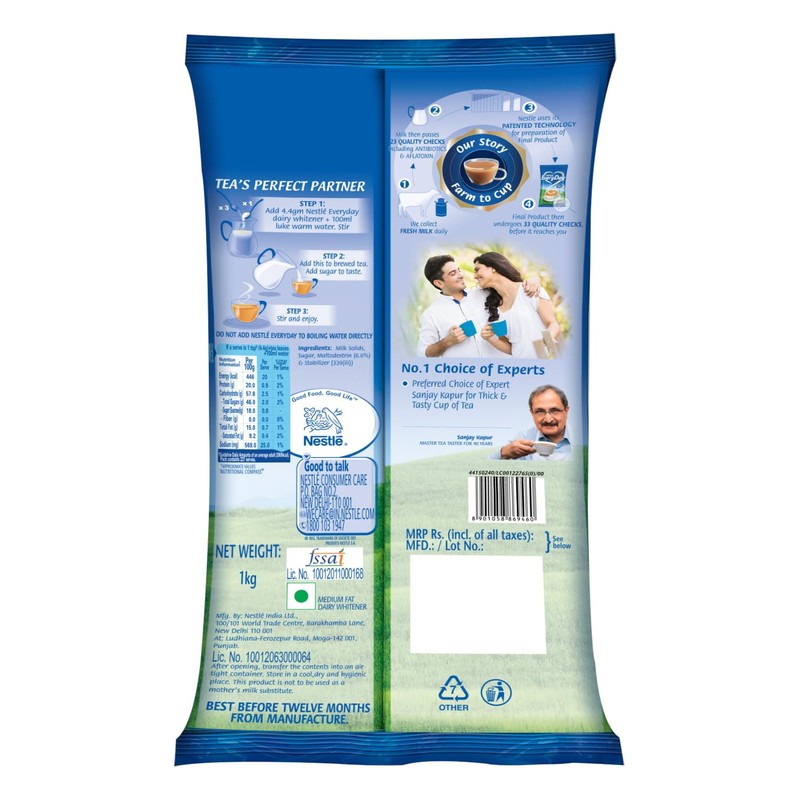 Nestle Everyday Dairy Whitener, 1kg Pouch