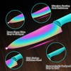 Marco Almond Kitchen Knife Set, KYA37 12-Piece Rainbow Titanium Stainless