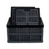 Hommp 3-Pack 34 L Plastic Collapsible Storage Crates, Large Stackable