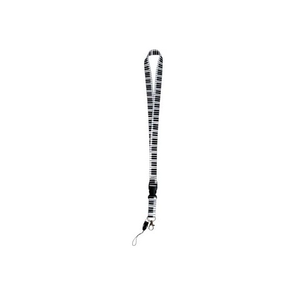 Alberts Gifts Music Keyboard Lanyard/Black & White Piano Quick Release