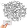Amagabeli 8”x8” Cast Iron Cleaner Round Chainmail Scrubber for Cast Iron Pans Stainless Steel Scrubber Cast Iron Skillet Cleaner Chainmail