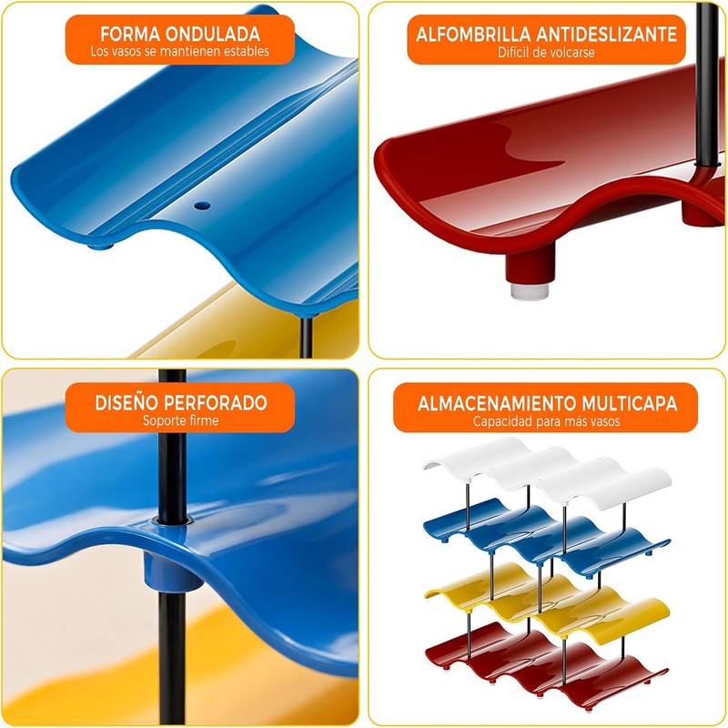 Organizador de Botellas Apilable para 14 Botellas, Soporte para Botellas,