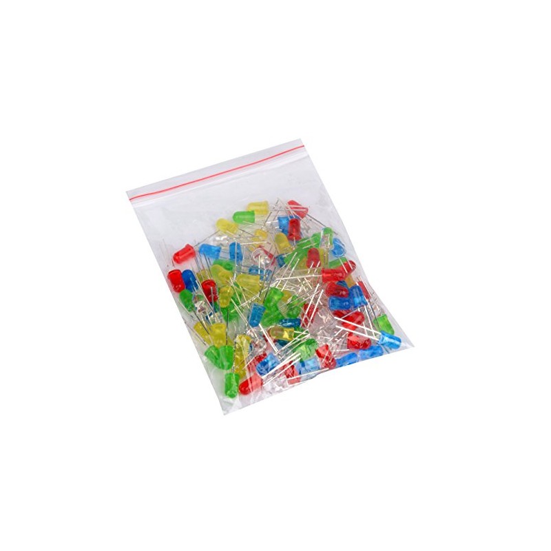 Youmile 100-Pack LED Round Red Yellow Green Blue White Light