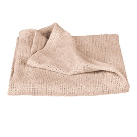 roba Coperta per Neonati Frosty Almond - 80 x 80 cm - Effetto Maglia - Certificato GOTS e Oeko-Tex - Cotone BIO - 4 Stagioni - Traspirante - Alta Qualità - Beige