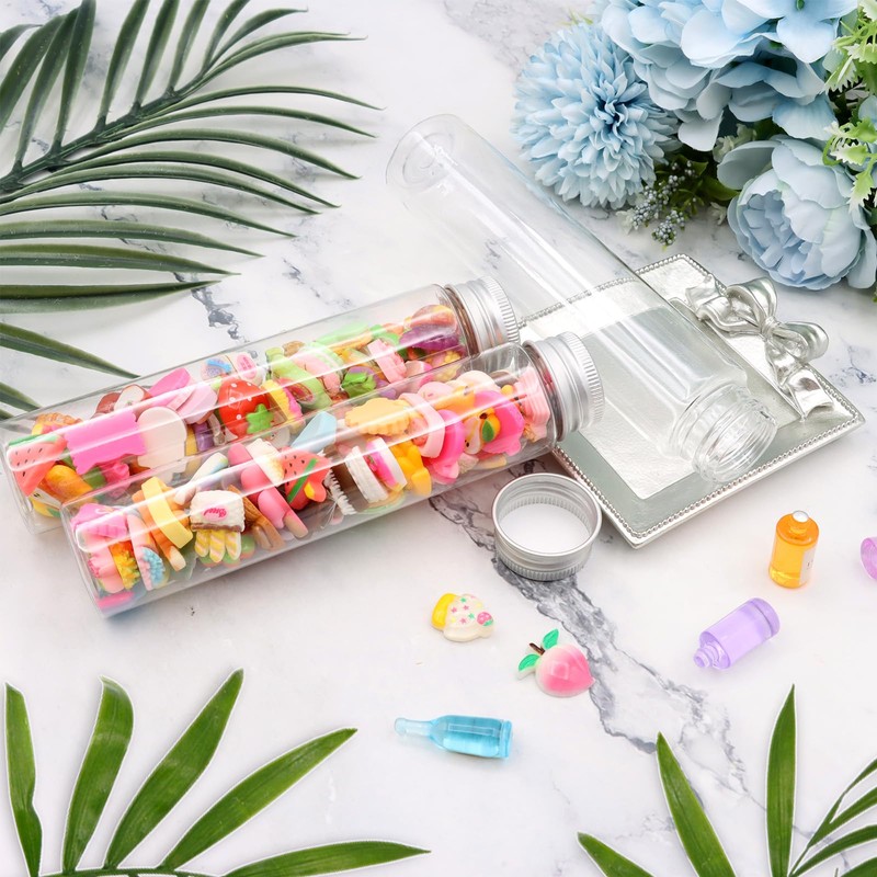 VEGCOO Plastic Test Tubes Sensory Bottle 110ml Clear Plastic Tube