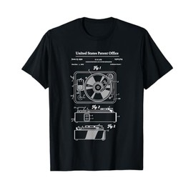 Vinyl Record Player Patent Schematic Turntable Blueprint T-Shirt