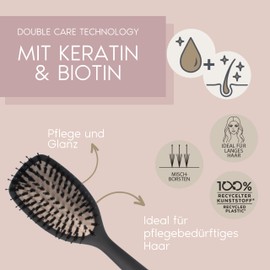 PARSA Beauty Professional Active Ingredient Brush Keratin + Biotin (Hair Brush Large/Oval) - Hair Brush for Straightening and Care - Hair Brush Curly Hair - Hair Brush Long Hair