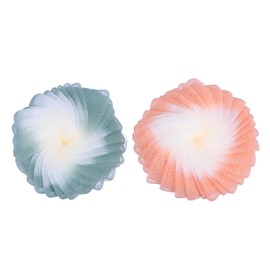 Mikinona 2pcs Bath Sponge Dual Color Mesh Body Poufs for Deep Cleansing and Exfoliation Portable Shower Scrubber for Men and Women for Travel and Home Use