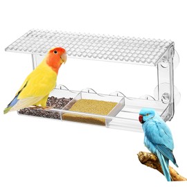GANAZONO Clear Window Bird Feeder Sturdy Outdoor Feeding Station Suction to Clean Rainproof Design for Bird Watching Outside