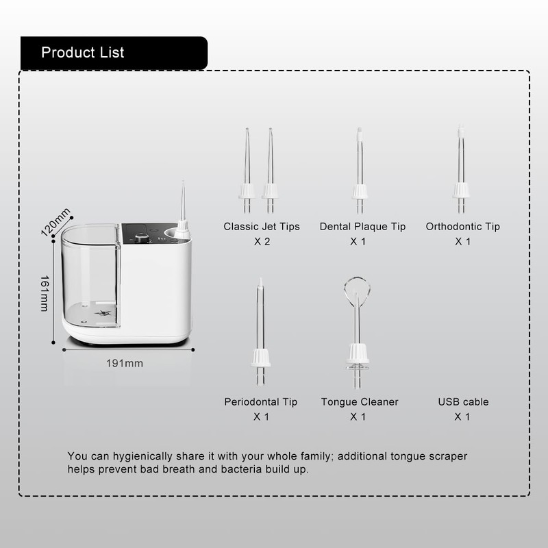 Upgraded Version 900ML Large Capacity Countertop Water Flosser, Aquarius Water