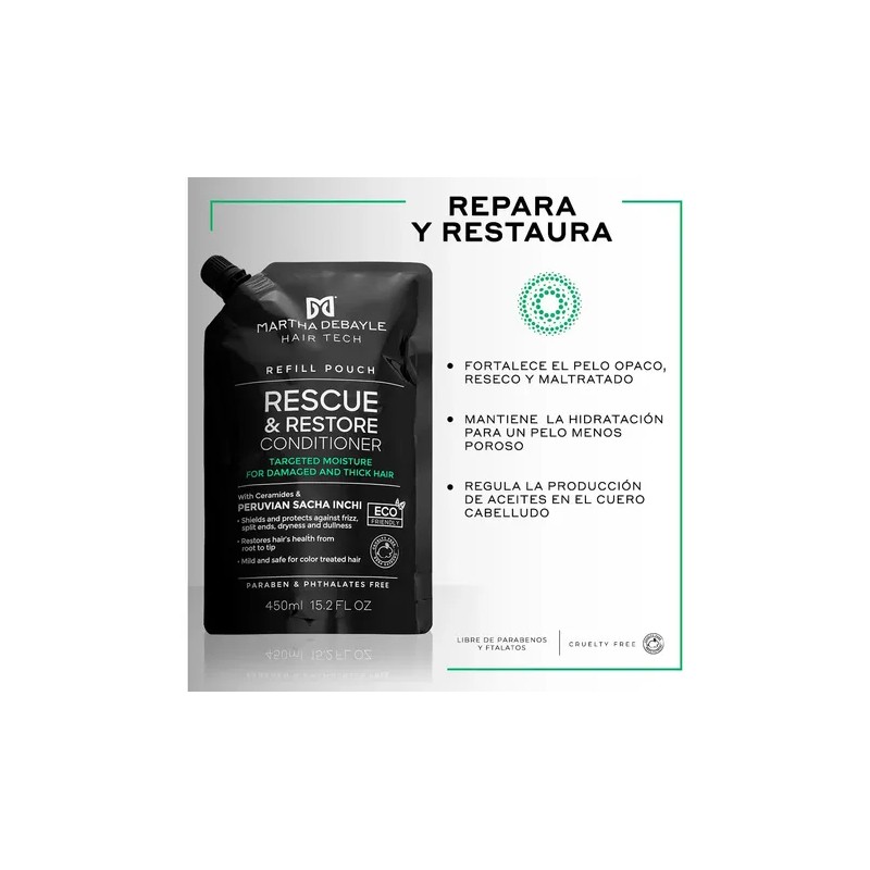 MARTHA DEBYALE HAIR TECH Rescue & Restore Acondicionador Doypack. Restauración,